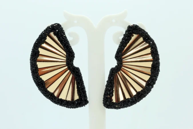 Art Deco Fan-Shaped Statement Earrings