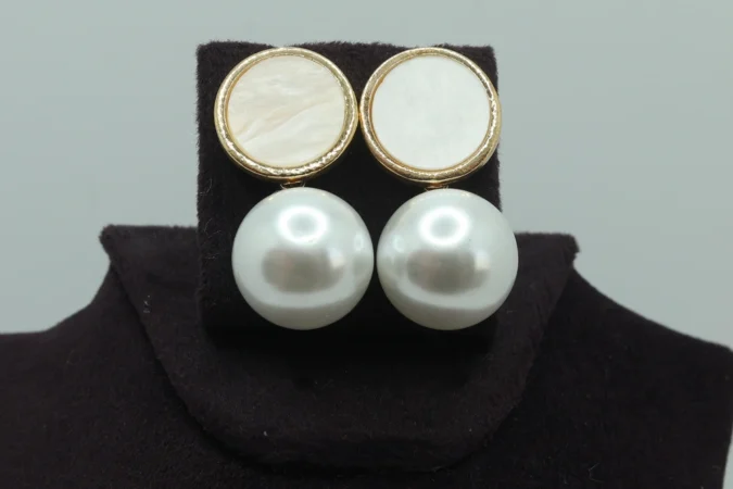 Double Drop Pearl and Teardrop Statement Earrings