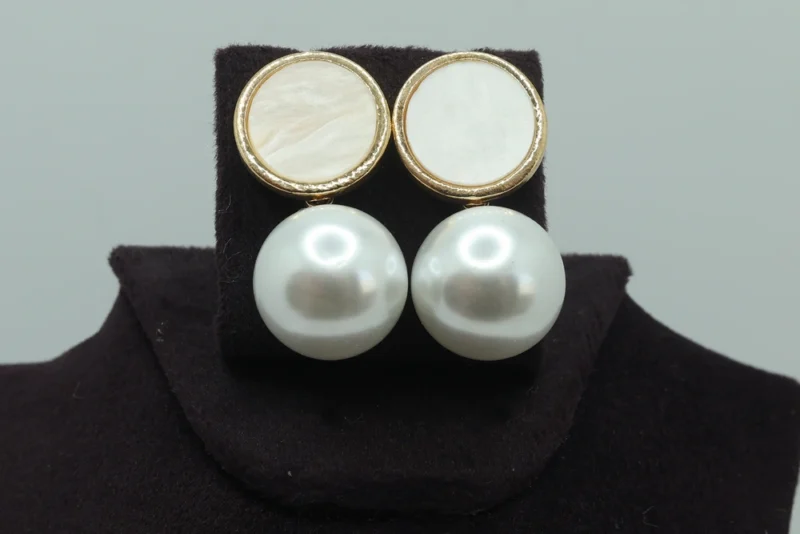 Double Drop Pearl and Teardrop Statement Earrings