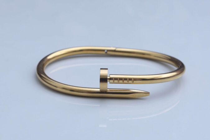 Gold-Tone Nail Bangle Bracelet