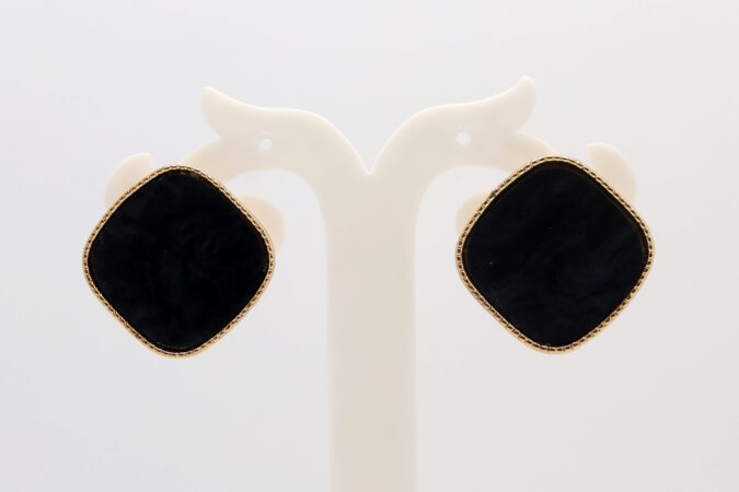Stone Square Stud Earrings