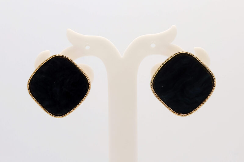 Stone Square Stud Earrings