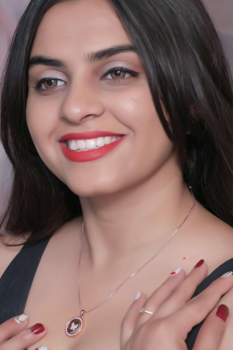 Rose Gold Tone Box Chain Necklace with Butterfly Medallion Pendant - Image 3